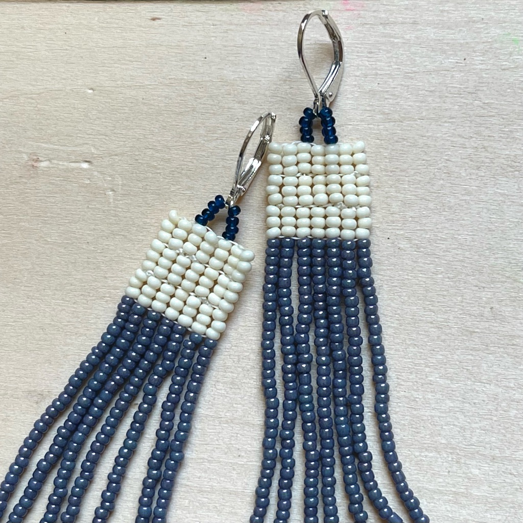 Handmade Glass Earrings | One Of A Kind Handwoven Earrings Mini Beacon Sandpiper